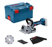 Bosch Professional 18V System engalletadora a batería GFF 18V-22 (incl. fresa de disco para corte de Ø 105 mm, saco para polvo, placa encajable, llave amoladora, bandeja, L-BOXX, sin batería/cargador)