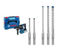 Bosch Professional 18V System GBH 18V-26 -Martillo perforador a batería (Ømáx. 26 mm, sin batería, en L-BOXX) + Set de 5 brocas para martillo Expert SDS plus-7X (Hormigón armado, Ø5-10 mm, accesorios)