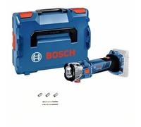 Bosch Professional 18V System GCU 18V-30 - Fresadora de corte a batería para panel yeso (Brushless, 30000 rpm, 3 pinzas sugeción, 2 brocas, adaptador aspiración, en L-BOXX)