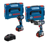 Bosch Professional 18V System GDR 18V-210 C + GSR 18V-110 C - Set atornillador de impacto + atornillador a batería (2 baterías x 5.0 Ah, en L-BOXX)