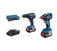 Set BOSCH Atornillador de impacto GDX 18V-200 + Taladro percutor GSB 18V-55 + 2 baterías 4.0 Ah y cargador - 06019J2208