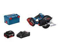 Bosch Professional 18V System GKM 18V-50 - Sierra circular de metal a batería (Ø 136 mm, 4250 rpm, colector de virutas, 2 baterías 5,0 Ah, en L-BOXX)