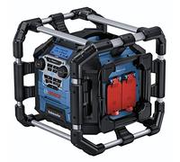 Bosch Professional 18V System GPB 18V-5 SC - Radio digital de obra (a batería 18V o cable, DAB+, Bluetooth, FM y AUX, 2 tomas de corriente, sin batería)