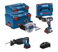 Bosch Professional 18V System GSB 18V-110 C + GKS 18V-68 GC + GSA 18V-28 - Set taladro +sierra circular +sable (2 bat. ProCORE 5.5 Ah, 1 bat. ProCORE 4.0 Ah, L-BOXX)