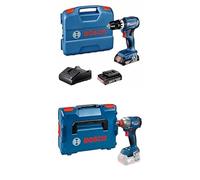 Bosch Professional 18V System GSB 18V-45 - Taladro percutor a batería + Bosch Professional 18V System atornillador de impacto a batería GDX 18V-285 (incl. L-BOXX)