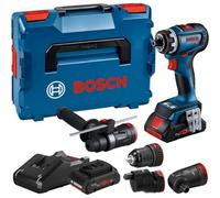Bosch Professional 18V System GSR 18V-90 FC - Atornillador a batería (Brushless, 64 Nm, 4 cabezales FlexiClick, 2 baterías ProCORE x 4.0 Ah , en L-BOXX)