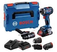Bosch Professional 18V System GSR 18V-90 FC - Atornillador a batería (Brushless, 64 Nm, 4 cabezales FlexiClick, 2 baterías ProCORE x 4.0 Ah , en L-BOXX)