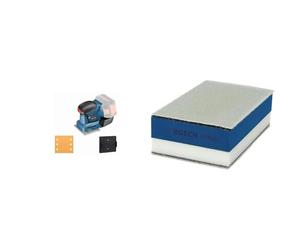 Bosch Professional 18V System GSS 18V-10, Lijadora orbital a batería (1 plato lijador, sin batería, en caja) + 1x Expert Taco de Doble Densidad, para Madera, 80 x 133 mm, incl. Malla Abrasiva