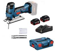 Bosch Professional 18V System GST 18V-LI S - Sierra de calar a batería (2700 cpm, profundidad de corte 120 mm, 2 baterías x 4.0 Ah, en L-BOXX)
