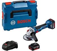 Bosch Professional Amoladora Angular GWS 18V-10 + 2 Baterías 5.0Ah + Cargador GAL 1880 + L-BOXX