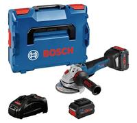 Bosch Professional 18V System GWS 18V-10 PSC - Amoladora angular a batería (Brushless, Ø 125 mm, vel. regulable 4500 - 9000 rpm, Connectivity, hombre muerto, 2 baterías ProCORE 5.5Ah, en L-BOXX)
