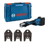 Bosch Professional 18V System Herramienta de Prensado a Batería GPT 18V-32 (32 kN, conect. plástico hasta 110 mm, metal hasta 54 mm, con mesa mordaza prensa TH16, TH20, TH26, XL-BOXX)