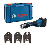 Bosch Professional 18V System Herramienta de Prensado a Batería GPT 18V-32 (32 kN potencia, conect. plástico hasta 110 mm, conect. metal hasta 54 mm, incl. mesa mordaza prensa U16, U20, U25, XL-BOXX)