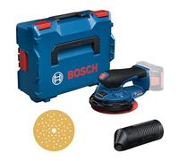 Bosch Professional 18V System lijadora a batería GEX 18V-150-3 (incl. 1 papel de lija, 1 caja de polvo, 1 anillo de protección, L-BOXX 162, sin batería/cargador)