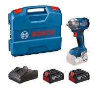 Bosch Professional 18V System llave de impacto a batería GDS 18V-350 (kit con 2 baterías de 4,0 Ah + GAL 1820, maletín de transporte)