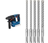 Bosch Professional 18V System martillo perforador a batería GBH 18V-18 X (SDS Plus Solo) + BOSCH 2608833911 - Broca SDS-PLUS-5X: set 5 uds: 6, 6, 8, 8, 10