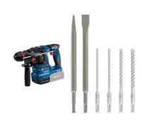 Bosch Professional 18V System martillo perforador a batería GBH 18V-22 X + Bosch Professional Set 6 Unidades de Brocas y cinceles SDS Plus Ligero (para hormigón y mampostería) - Amazon Edition