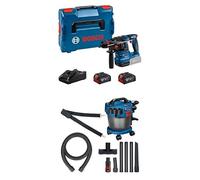 Bosch Professional 18V System martillo perforador a batería GBH 18V-22 X (incl. 2 baterías GBA 4.0Ah, cargador GAL 18V-40, L-BOXX 136)+ Bosch Professional 18V System GAS 18V-10 L - Aspirador a batería