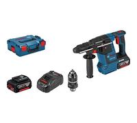 Bosch Professional 18V System martillo perforador a batería GBH 18V-26 C (incl. 2 bat. 5.0Ah, cargador rápido GAL 1880 CV, profundidad retráctil 210 mm, paño, emp. aux., portabrocas interc., L-BOXX)