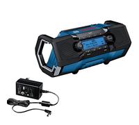 Bosch Professional 18V System GPB 18V-2 SC - Radio digital de obra (a batería 18V o cable, DAB+, Bluetooth, FM y AUX, IP 54, sin batería)