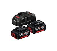 Bosch Professional 18V System GBA 18V + GAL 1880 CV - Set baterías de Litio + Cargador (2 baterías x 5.0 Ah, Cargador GAL)
