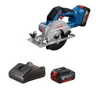Bosch Professional 18V System sierra circular a batería GKS 18V-51 (motor Brushless sin escobillas, incl. 2 baterías 18V GBA 4.0Ah, cargador GAL 18V-20, 1 disco de corte [140 mm], guía paralela)