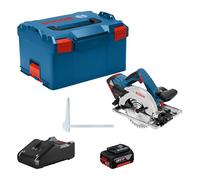 Bosch Professional 18V System sierra circular a batería GKS 18V-57 G (compatible con carril guía, prof. corte: 57 mm, incl. 2 baterías 4.0Ah, cargador rápido GAL 18V-40, 1 disco de sierra, L-BOXX)