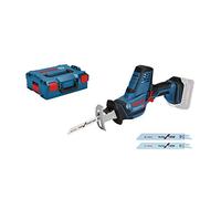 Bosch Professional 18V System sierra sable a batería GSA 18 V-LI C (versión compacta, incl. 3 hojas de sierra sable, sin batería/cargador, L-BOXX)