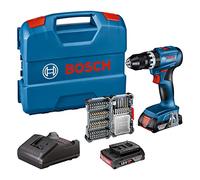 Bosch Professional 18V System taladro con percusión a batería GSB 18V-45 (velocidad de giro 1900 rpm, incl. 2 baterías de 2.0Ah, accesorios, GAL 18V-20, L-Case) - Set exclusivo de Amazon