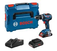 Bosch Professional 18V System taladro con percusión a batería GSB 18V-55 (par máx. 55 Nm, incl. 2 baterías ProCORE18V 4.0Ah, cargador rápido GAL 18V-40 Professional, bandeja para L-BOXX, L-BOXX)