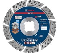 Bosch Professional 1x Disco de corte de diamante Expert MultiMaterial X-LOCK (para Hormigón, Ø 125 mm, accesorios Amoladora pequeña)