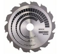 Bosch Professional 2 608 640 634 - Hoja de sierra circular Construct Wood (210 x 30 x 2,8 mm, 14)