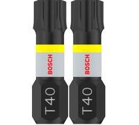 Bosch Professional 2 puntas de atornillar Impact Control T40, 25 mm, vástago hexagonal, Pick and Click, accesorios de taladro de impacto (Paquete de 2)