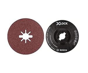 Bosch Professional 25 x Discos de fibra Expert R781 Prisma Ceramic X-LOCK, para Acero, Láminas de acero inoxidable, 125 mm + Plato de soporte de dureza media (X-LOCK, Ø125 mm)