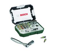 Bosch Professional 2607017322 Puntas de Destornillador + Trinquete (Juego de 26), Color Negro