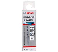 BOSCH 2608577193 Broca para metal HSS-RPointTeQ DIN338 2.5x30x57:10uds.