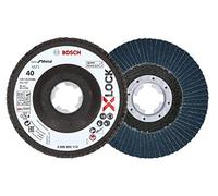Bosch Professional 260925C112 Disco de láminas X-Lock, diámetro: 115 mm, Grano K40, diámetro del Orificio diámetro 22,23 mm, acodado, Accesorio de Amoladora Angular, 40