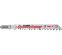 Bosch Hojas de sierra de calar Expert Hardwood T144DHM 3x – 100 mm corte recto, madera dura, plata