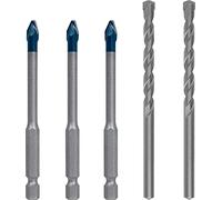Bosch Professional 5 piezas Set de brocas Expert HEX-9 HardCeramic (para Tejas, Baldosas, Ø 6xLongitud 100; 100; 90; 90; 90 mm, accesorios Taladro de impacto rotativo)