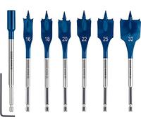 Bosch Professional 7x Set de brocas fresadoras planas Expert SelfCut Speed (para Madera blanda, Aglomerado, Ø 16-32 mm, accesorios Taladro de impacto rotativo)