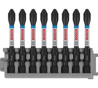 Bosch Professional - 8 piezas Juego de brocas con ranura en cruz (control de impacto, 8 puntas PH2, Pick and Click), Cranberry, 50 mm