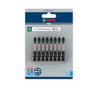 Bosch Professional - 8 piezas Juego de brocas con ranura en cruz (control de impacto, 8 puntas PZ2, Pick and Click), Cranberry, 50 mm