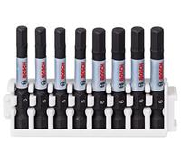 Bosch Professional - 8 piezas Juego de brocas hexagonales (control de impacto, 8 puntas PZ2, pick and click), Cranberry, Longitud: 50 mm