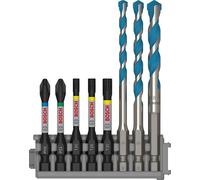 Bosch Professional 8 uds. Impact Control Punta de Atornillar y Broca HEX-9 MultiConstruction (Pick and Click, Broca HEX-9 Multi Ø 5/6/8mm, Accesorio Atornilladores de Impacto)