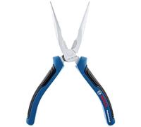 Bosch Professional Alicate de punta larga, cromo vanadio, mango softgrip, Azul, Alicates de punta, 200 mm