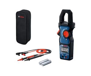 Bosch Professional Amperímetro de Gancho GMC 600-15 (Pinza amperimétrica True RMS, corriente alterna hasta 600 A, tensión hasta 600 V AC/DC, 2 x 1,5 V LR06 (AA), tiras métricas MS 90, bolsa)