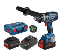 Bosch Professional BITURBO GSB 18V-150 C - Taladro percutor a batería (18V, 150 Nm, 2200 rpm, módulo Connectivity, 2 baterías ProCORE 8.0Ah, en L-BOXX)