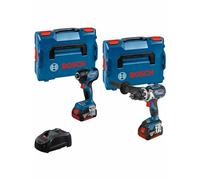 Bosch Professional 18V System GDR 18V-210 C + GSR 18V-110 C - Set atornillador de impacto + atornillador a batería (2 baterías x 5.0 Ah, en L-BOXX)