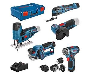 Bosch Professional BOS4059952570044 Paquete 5 Herramientas GSR + GOP + GHO + GWS + GST con 3 Baterías y Cargador