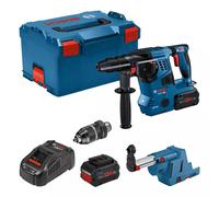 Bosch Professional BOS4059952611709 Taladro percutor GBH 18V-28CF con aspirador GDE 18V-16, 2 baterías ProCore 8.0Ah, Cargador, en Lboxx